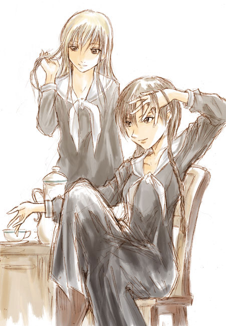 toudou shimako and shimazu yoshino (maria-sama ga miteru) drawn by kurokoeda