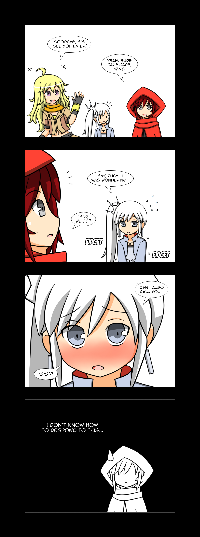 ruby rose, weiss schnee, and yang xiao long (rwby) drawn by lunarisaileron