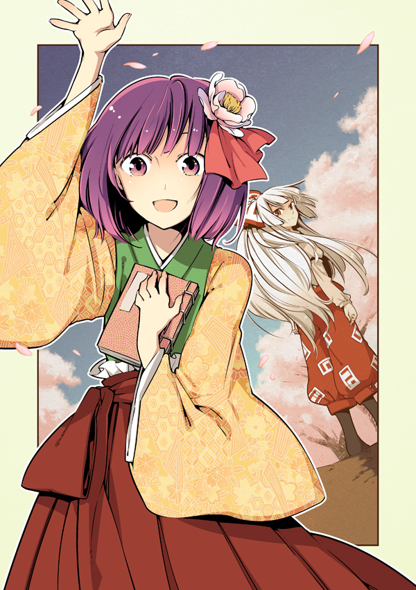 fujiwara no mokou and hieda no akyuu (touhou) drawn by nakatani_nio