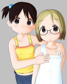itou chika and sakuragi matsuri (ichigo mashimaro) drawn by ekkusu_kyuuzu