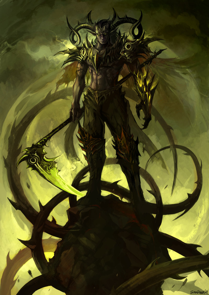 druid (warcraft and 1 more) drawn by sandara