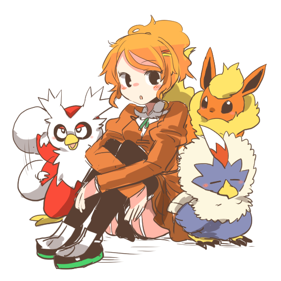 flareon, aquila, delibird, and rufflet (kantai collection and 1 more) drawn by rebecca_(keinelove)