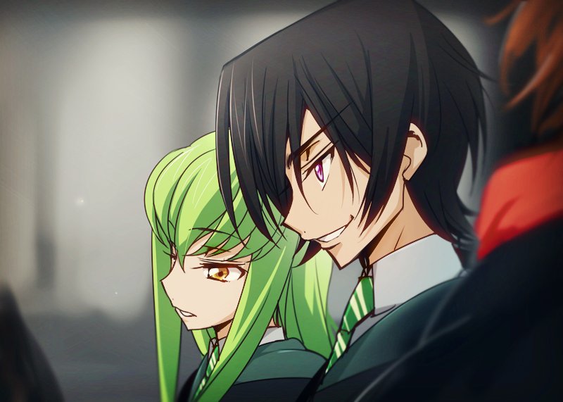 c.c., lelouch vi britannia, and kouzuki kallen (code geass and 2 more) drawn by creayus