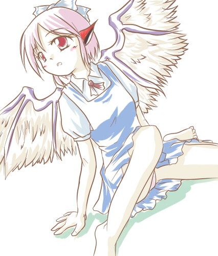 cirno and mystia lorelei (touhou) drawn by merri