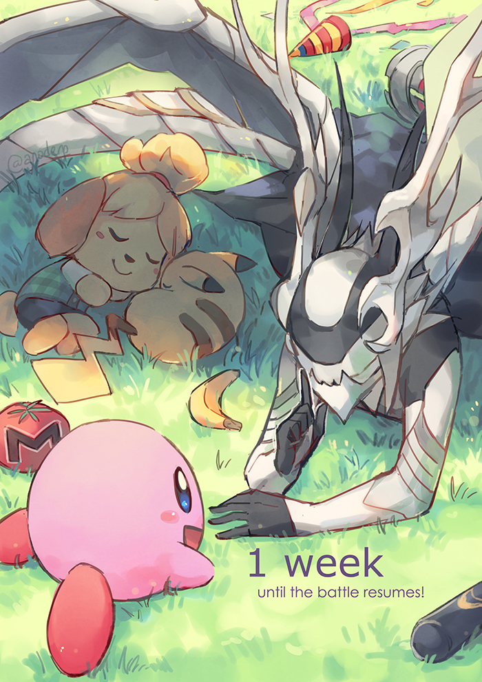 pikachu, kirby, isabelle, male corrin, and corrin (pokemon and 5 more) drawn by anocurry