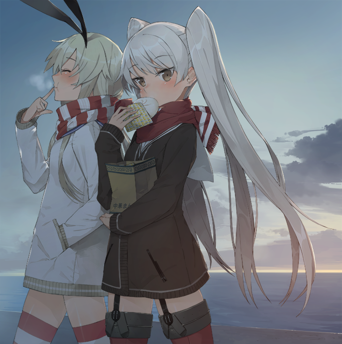 shimakaze and amatsukaze (kantai collection) drawn by hayashi_kewi