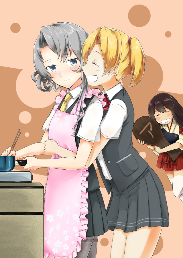 akagi, maikaze, and nowaki (kantai collection) drawn by ude