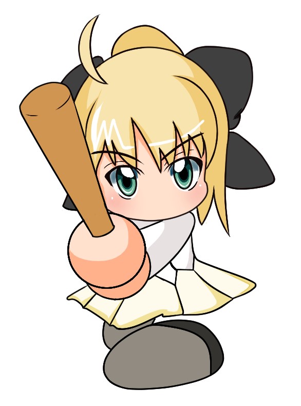 artoria pendragon and saber (fate and 2 more) drawn by chiidu
