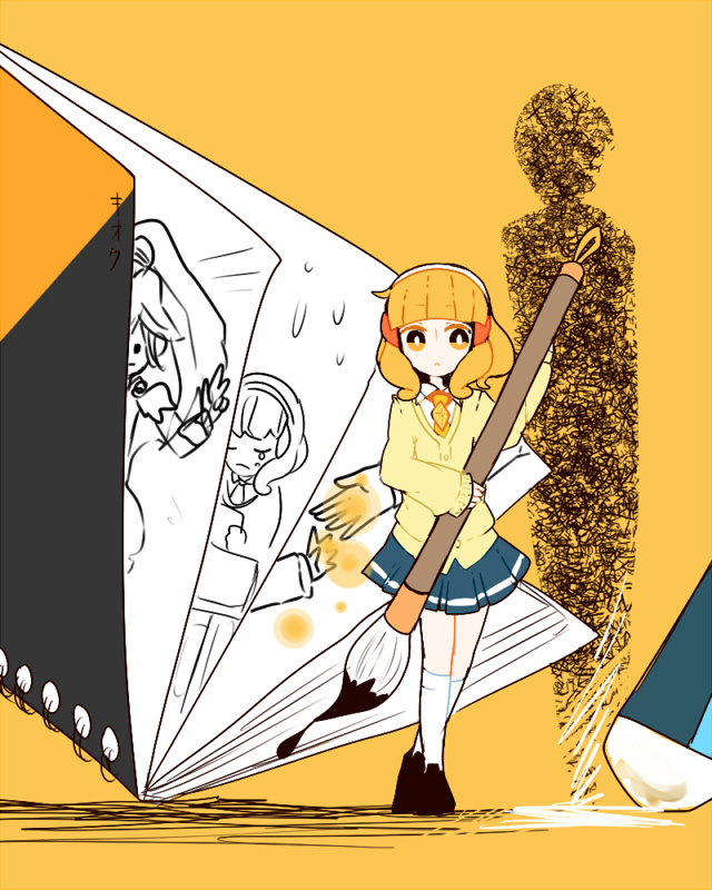kise yayoi and cure peace (precure and 1 more) drawn by itomugi-kun