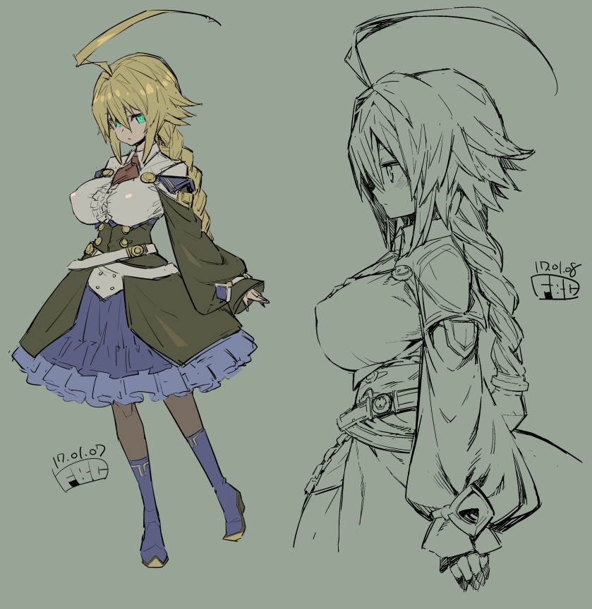 es (blazblue and 2 more) drawn by fbc