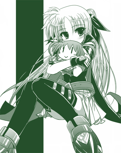 fate testarossa and takamachi nanoha (lyrical nanoha and 2 more) drawn by messy_(efuya)