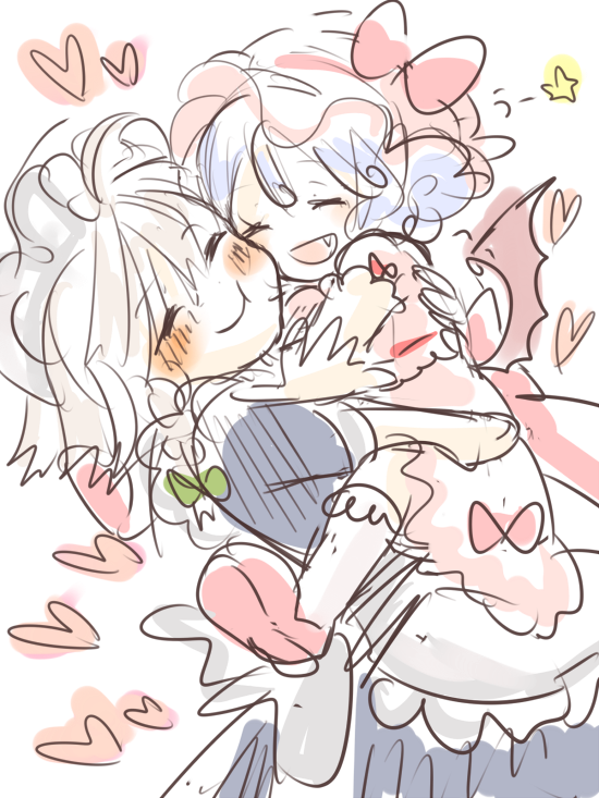 remilia scarlet and izayoi sakuya (touhou) drawn by maru_usagi