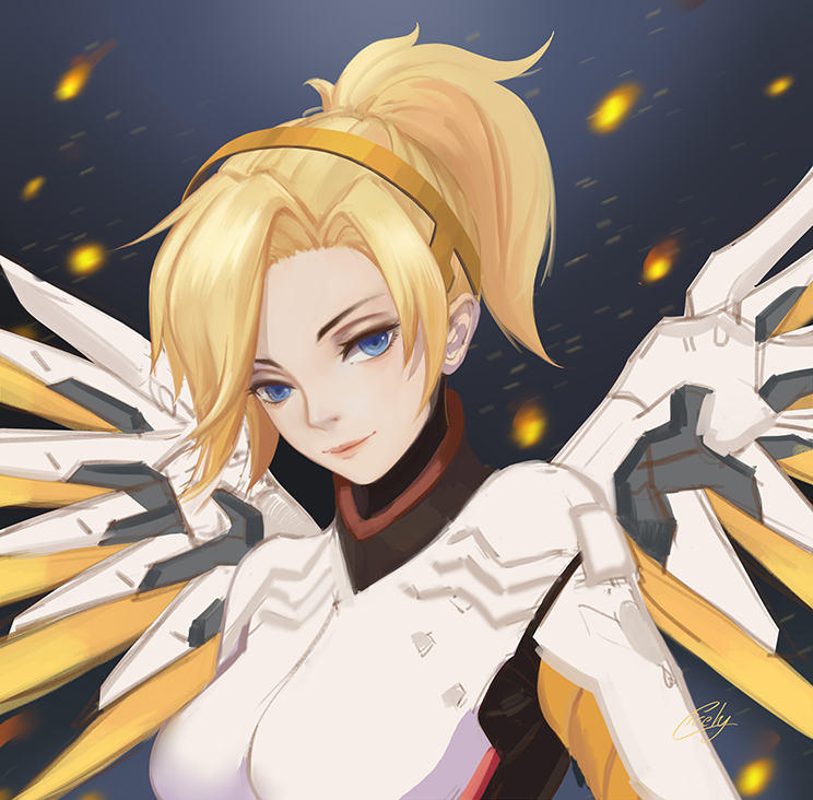 mercy (overwatch and 1 more) drawn by cicely