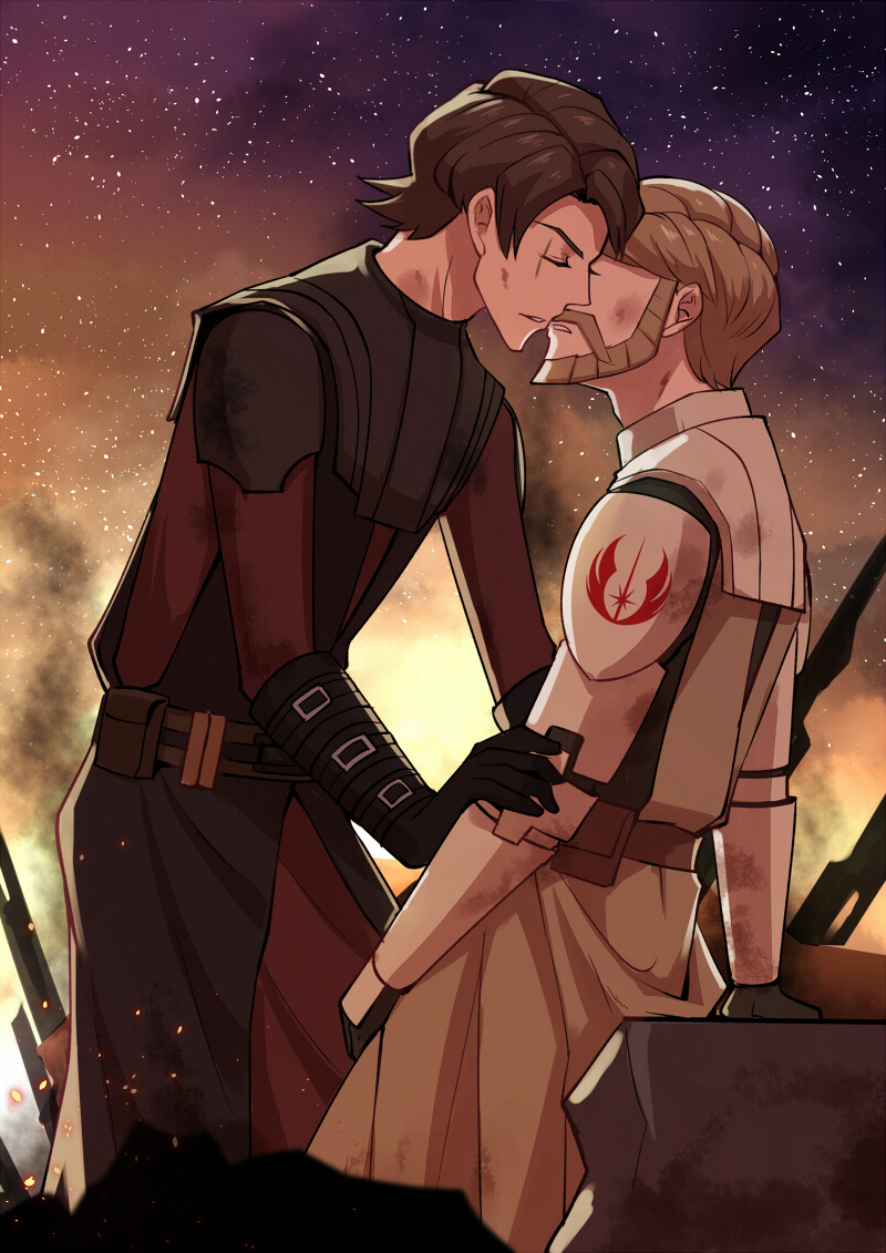 obi-wan kenobi and anakin skywalker (star wars and 1 more) drawn by neko_kuriya