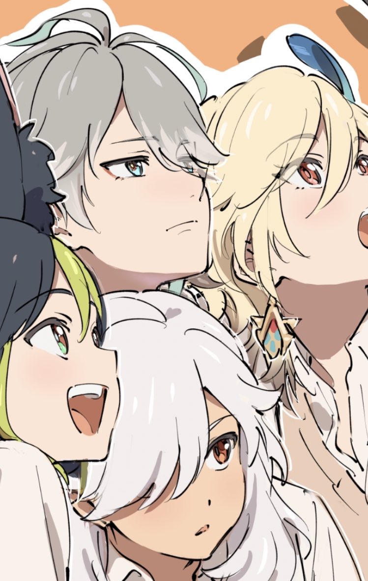 alhaitham, tighnari, kaveh, and cyno (genshin impact) drawn by yzwn89