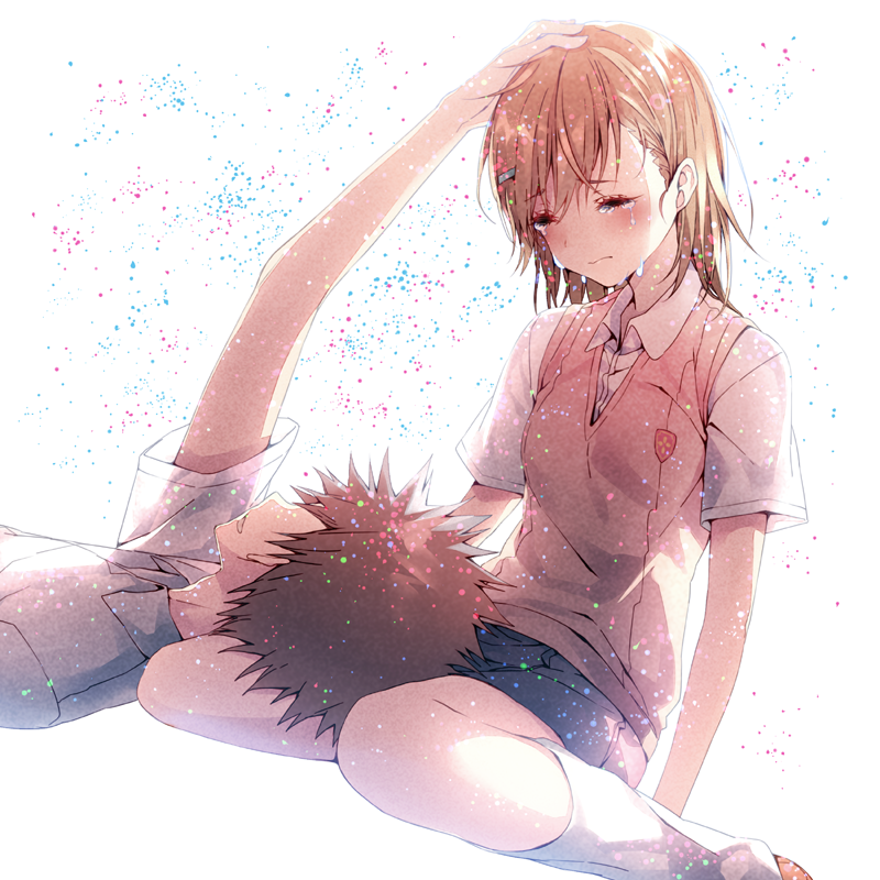 misaka mikoto and kamijou touma (toaru majutsu no index and 1 more) drawn by dsmile