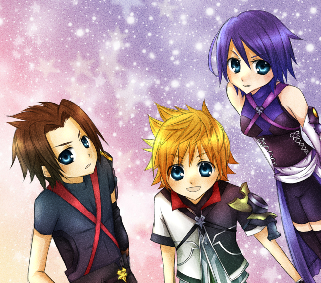 aqua, ventus, and terra (kingdom hearts and 1 more) drawn by go-on