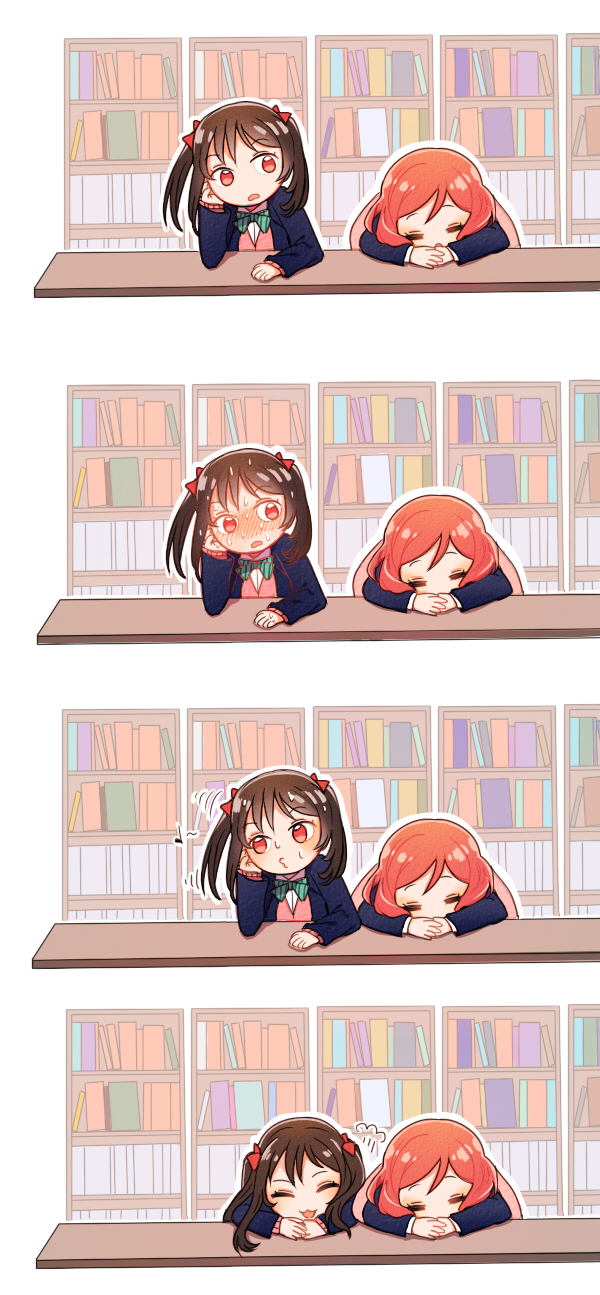 nishikino maki and yazawa nico (love live! and 1 more) drawn by 14_(vision5032)