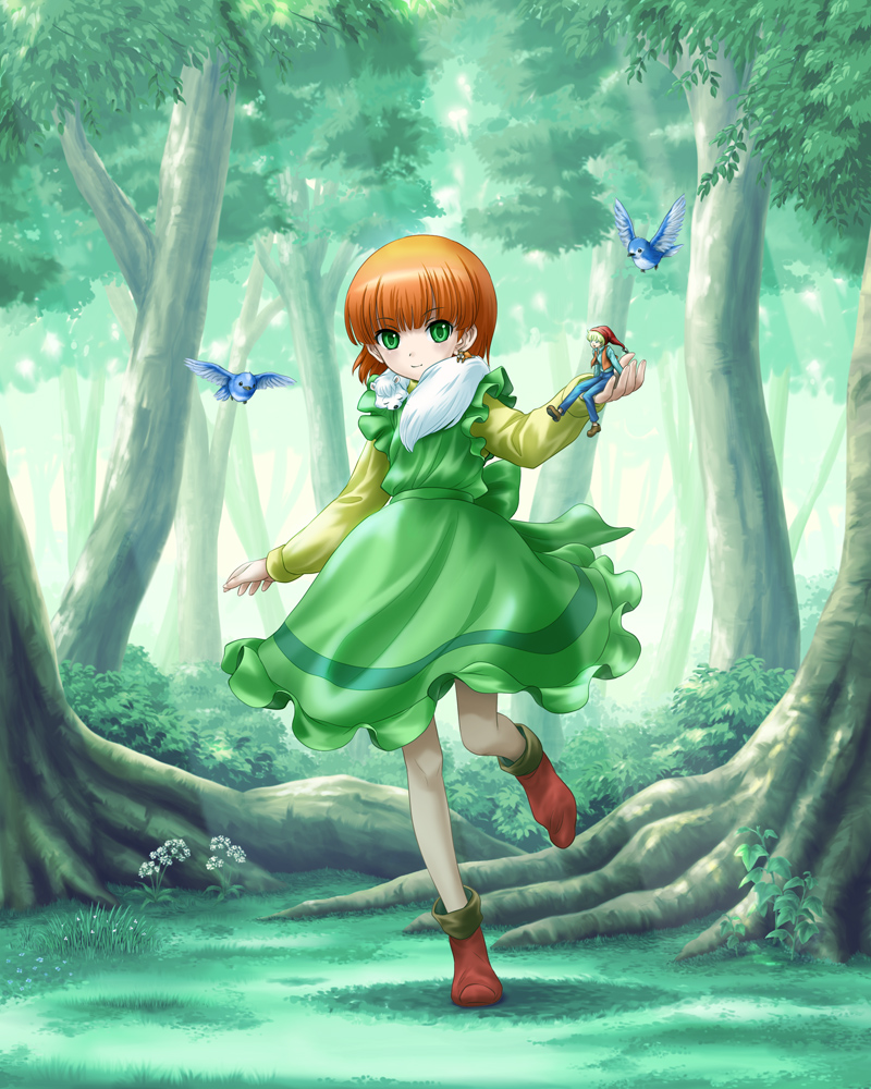 spoon oba-san, nils holgersson, lily, and carrot (spoon oba-san and 1 more) drawn by eichikei_(hakuto)