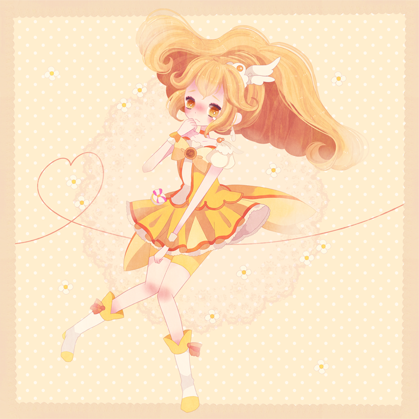 kise yayoi and cure peace (precure and 1 more) drawn by hana0v0