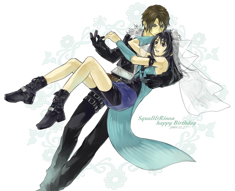squall leonhart and rinoa heartilly (final fantasy and 1 more) drawn by hinokami