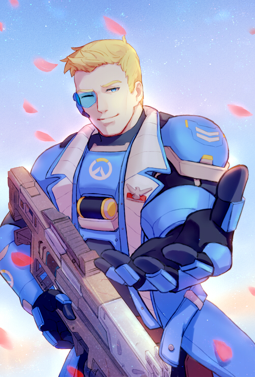 soldier: 76 and strike commander morrison (overwatch and 1 more) drawn by pevi
