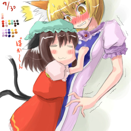 yakumo ran and chen (touhou) drawn by sasuke_(sasuke_no_sato)