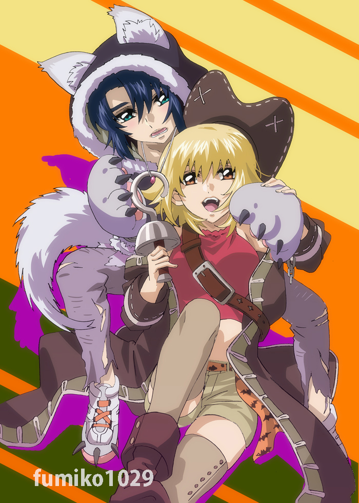 cagalli yula athha and athrun zala (gundam and 1 more) drawn by fumiko_(mesushi)
