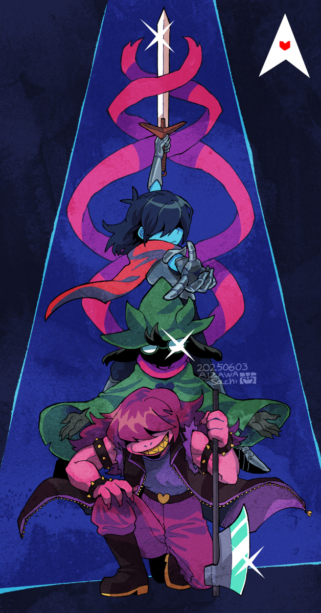 kris, ralsei, and susie (deltarune) drawn by aizawa_sachi
