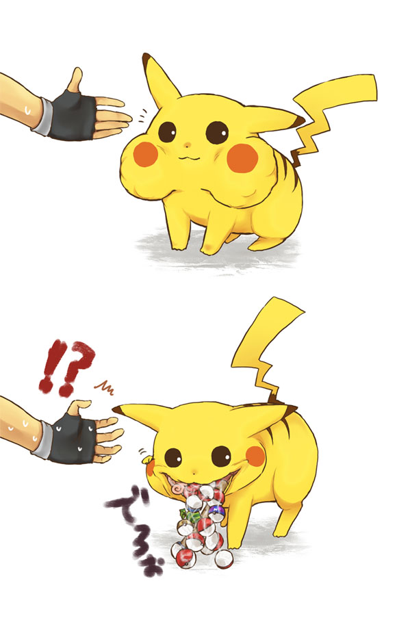 pikachu and red (pokemon and 1 more) drawn by loveinco