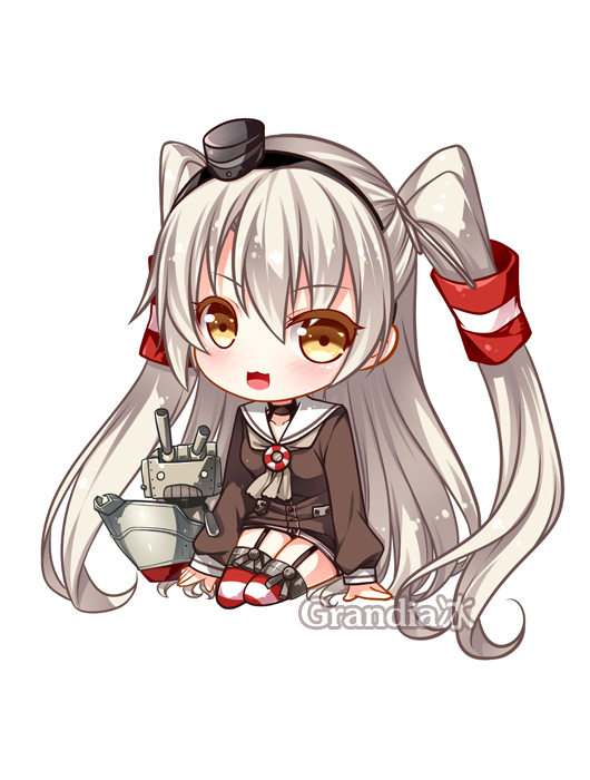 amatsukaze and rensouhou-kun (kantai collection) drawn by grandia_koori