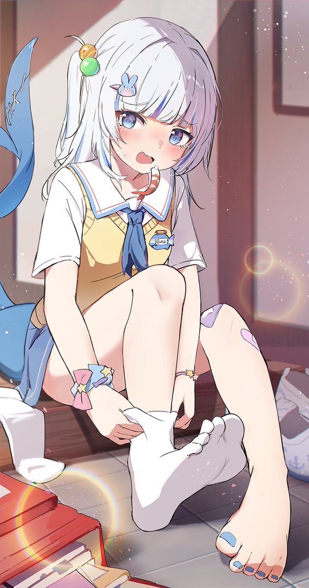 gawr gura (hololive and 1 more) drawn by orobou