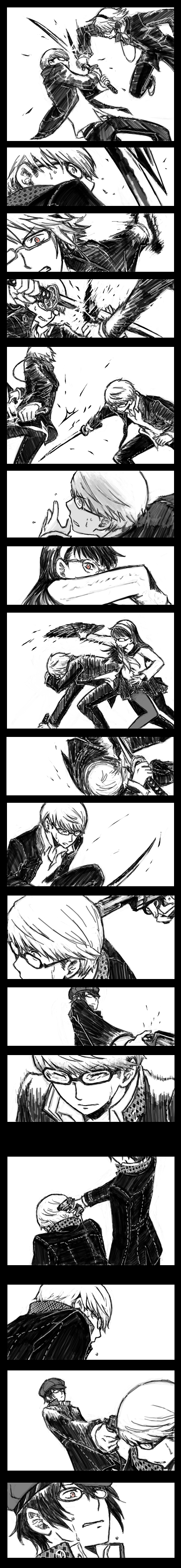 narukami yu, shirogane naoto, amagi yukiko, and hanamura yousuke (persona and 1 more) drawn by magi12