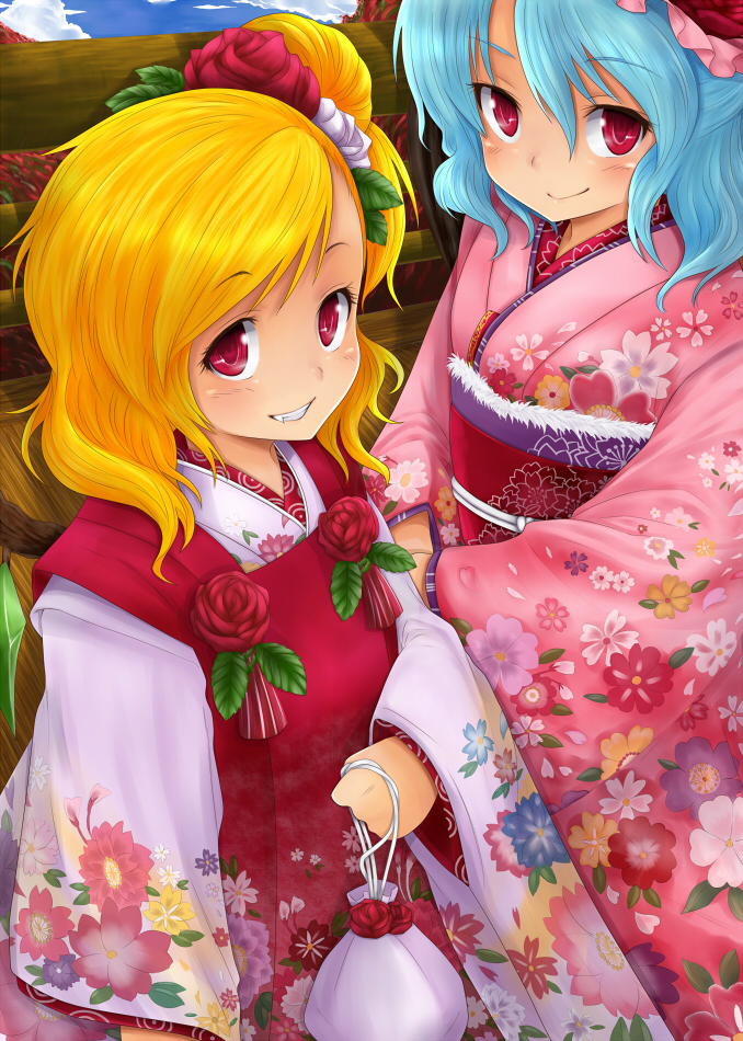 remilia scarlet and flandre scarlet (touhou) drawn by chikado