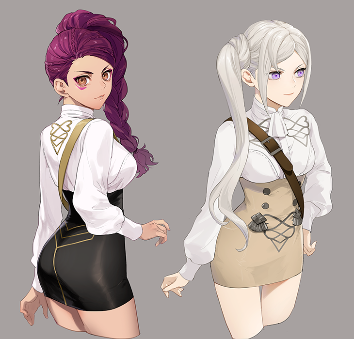 edelgard von hresvelg and petra macneary (fire emblem and 1 more) drawn by isa_(peien516)