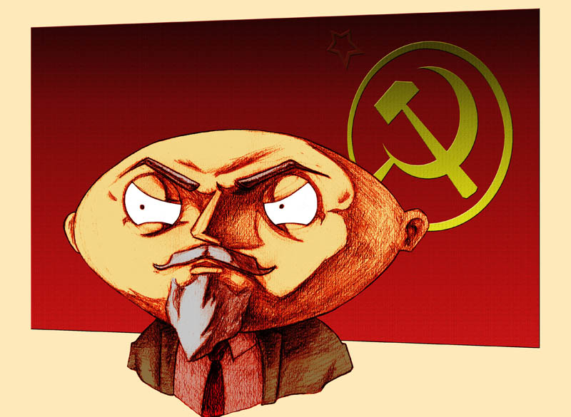 stewie griffin and vladimir lenin (real life and 1 more) drawn by juliusbernard