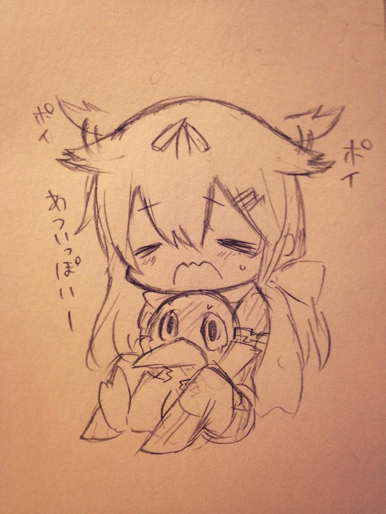 yuudachi, yuudachi kai ni, and failure penguin (kantai collection) drawn by jako_(jakoo21)