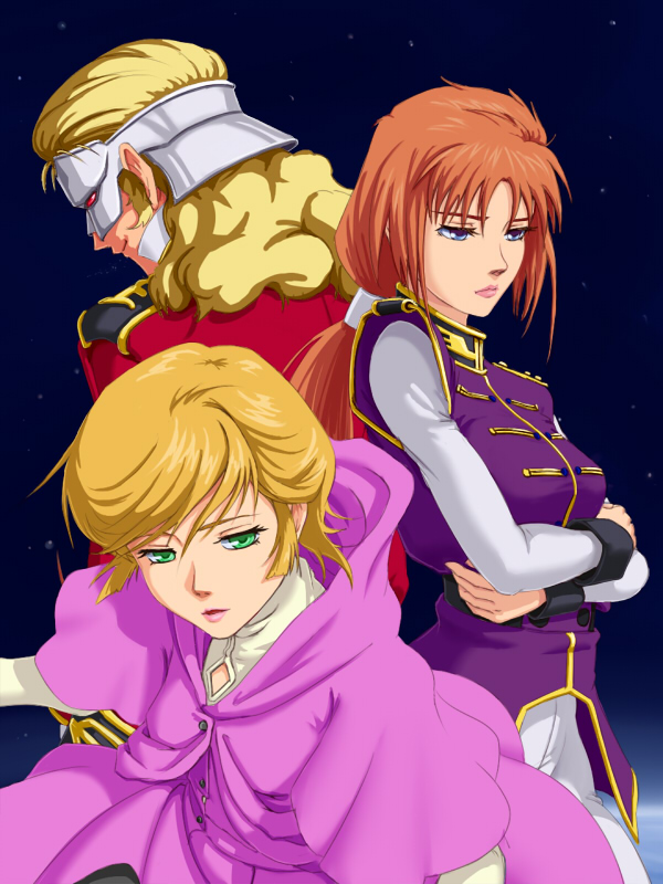 mineva lao zabi, marida cruz, audrey burne, and full frontal (gundam and 1 more) drawn by atonose_saku