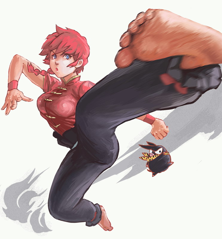 ranma-chan and p-chan (ranma 1/2) drawn by lyk