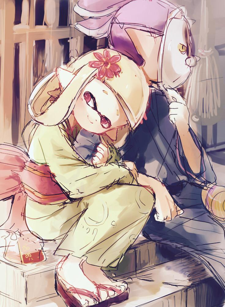 inkling player character, inkling girl, and inkling boy (splatoon and 1 more) drawn by myuu1995