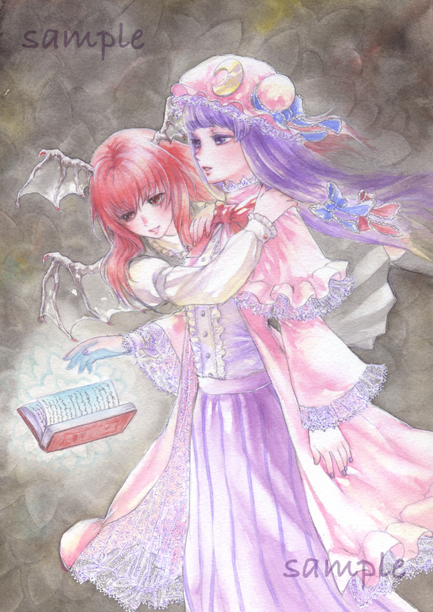 patchouli knowledge and koakuma (touhou) drawn by wacolor