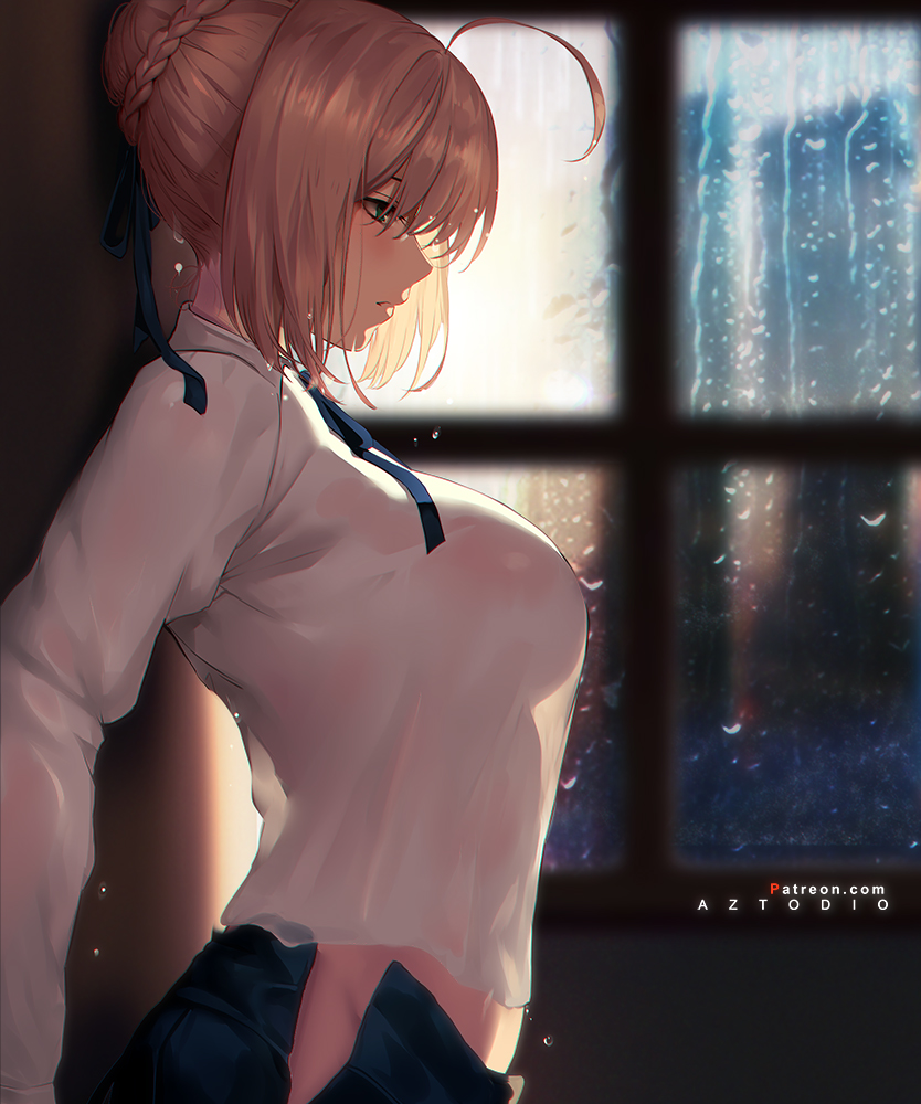 artoria pendragon and saber (fate and 1 more) drawn by aztodio