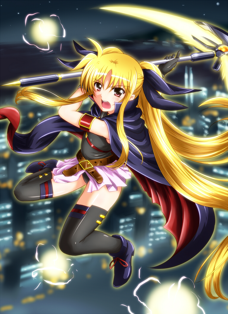 fate testarossa and bardiche (lyrical nanoha and 2 more) drawn by diesel-turbo