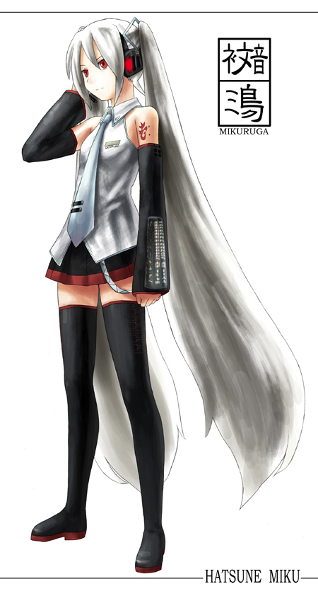 hatsune miku and kagamine rin (vocaloid and 1 more) drawn by jas_(littlecrime)