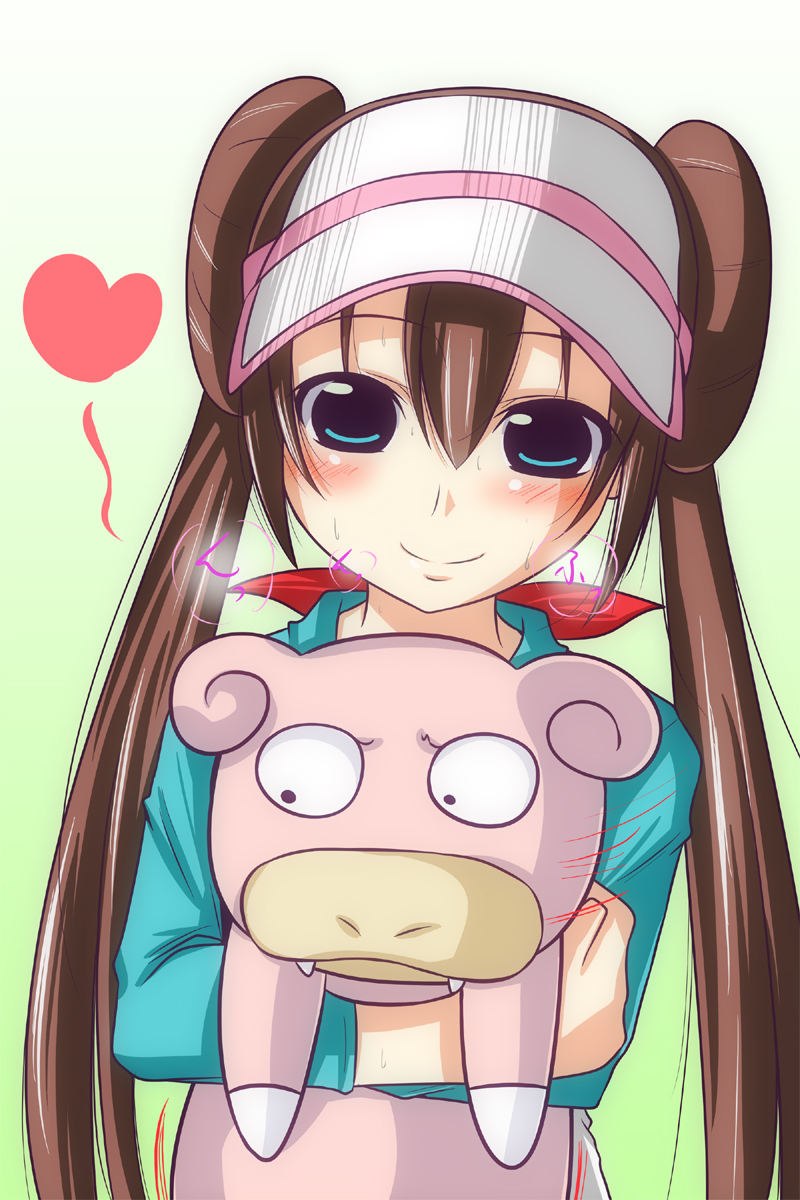 rosa and slowpoke (pokemon and 1 more) drawn by nishi_koutarou