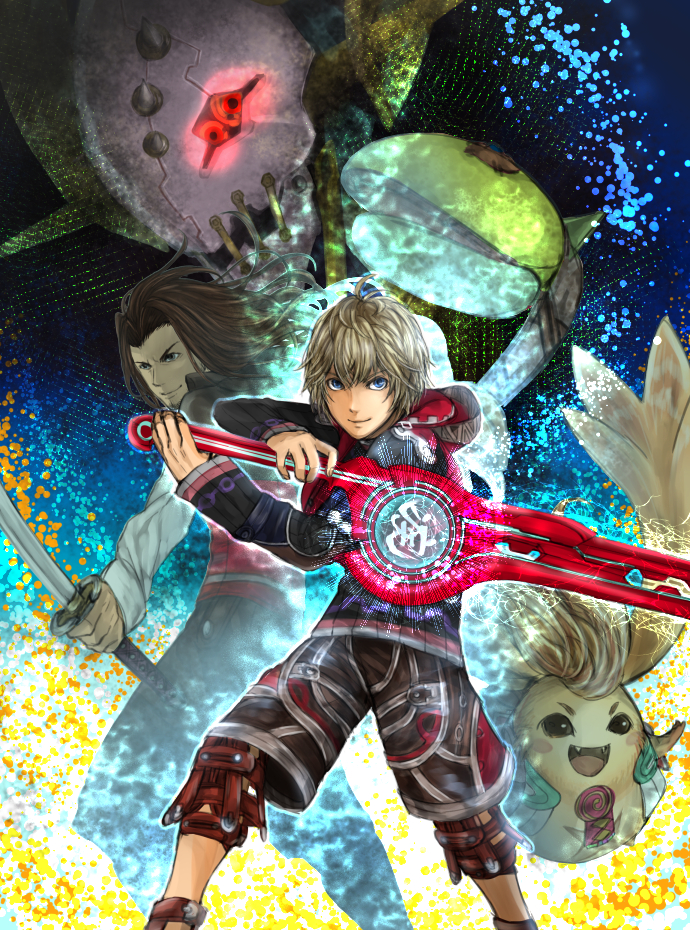 shulk, riki, dunban, and metal face (xenoblade chronicles and 1 more) drawn by techitoni