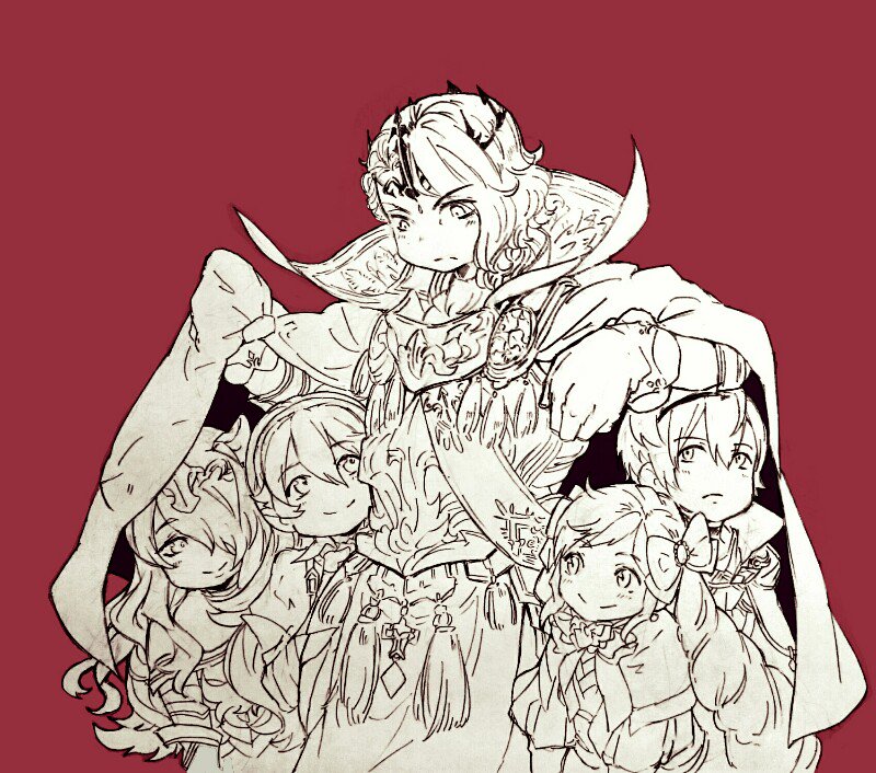 female corrin, camilla, elise, leo, and xander (fire emblem and 1 more) drawn by hotate_rayan