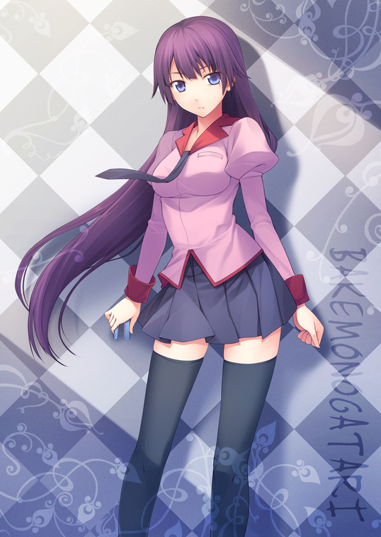 senjougahara hitagi (monogatari and 1 more) drawn by yanagi_(tsukiakari)