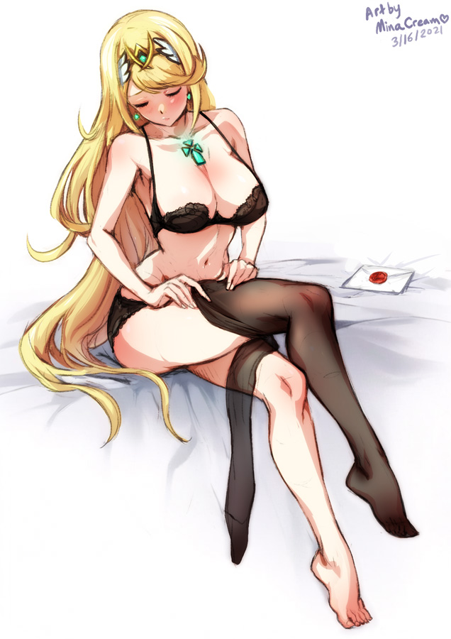 mythra (xenoblade chronicles and 2 more) drawn by mina_cream
