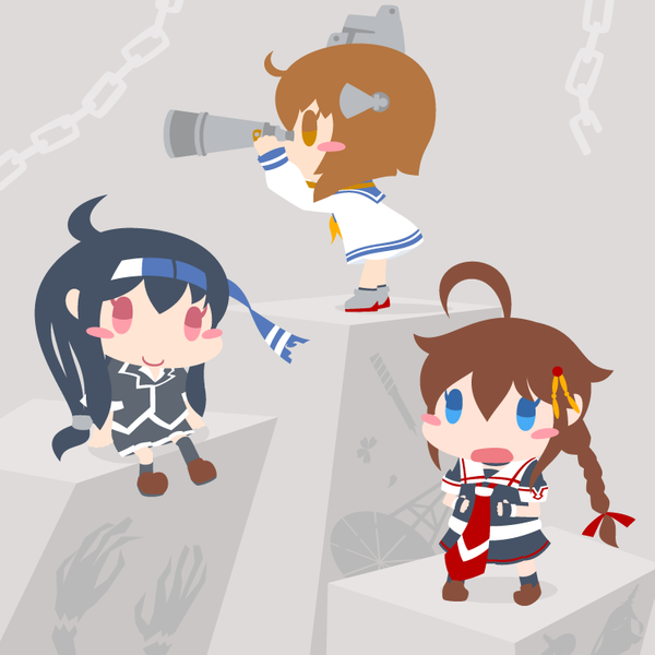 shigure, shigure kai ni, yukikaze, hatsushimo, and hatsushimo kai ni (kantai collection) drawn by dr._asa